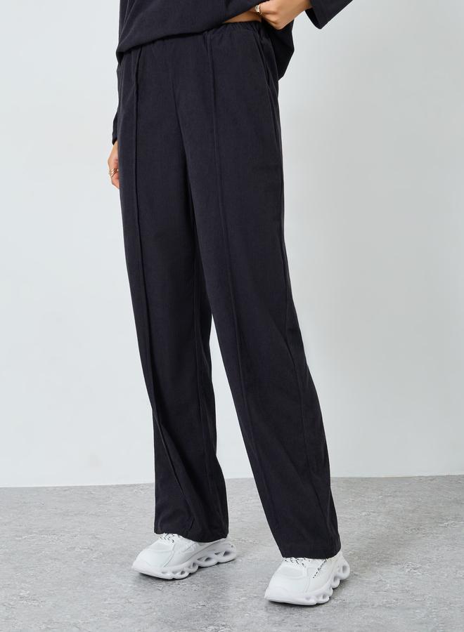 Styli Women Dark Blue Textured Top and Joggers Co-Ords - Image 4